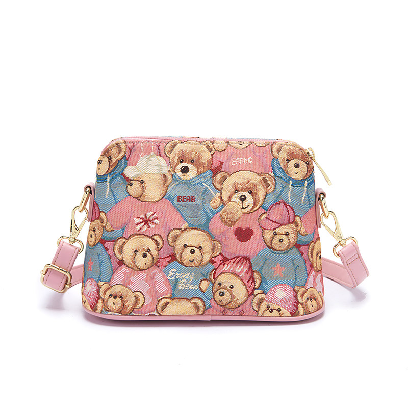 小熊依恋2022新款韩版可爱斜挎包 pjev女士包袋