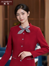 Restaurant Attendants Workwear Women Long Sleeves Fall Front Hall Catering Hotel Chinese Fire Pot Shop Hotel Men Customize