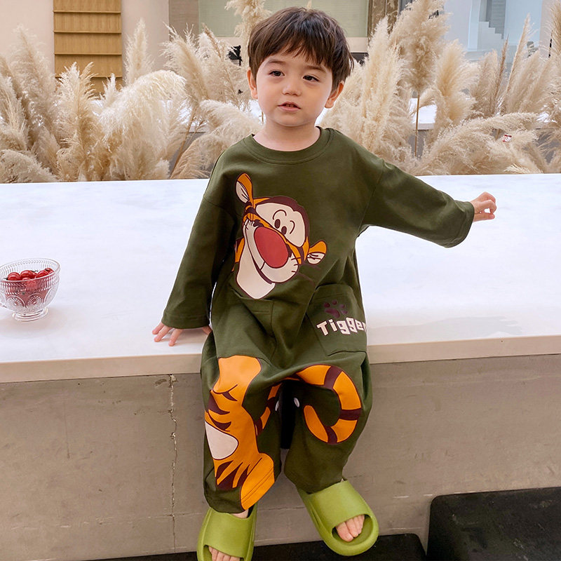 宝宝连体小男孩长袖春秋季亲肤睡衣 冉影睡衣/家居服套装