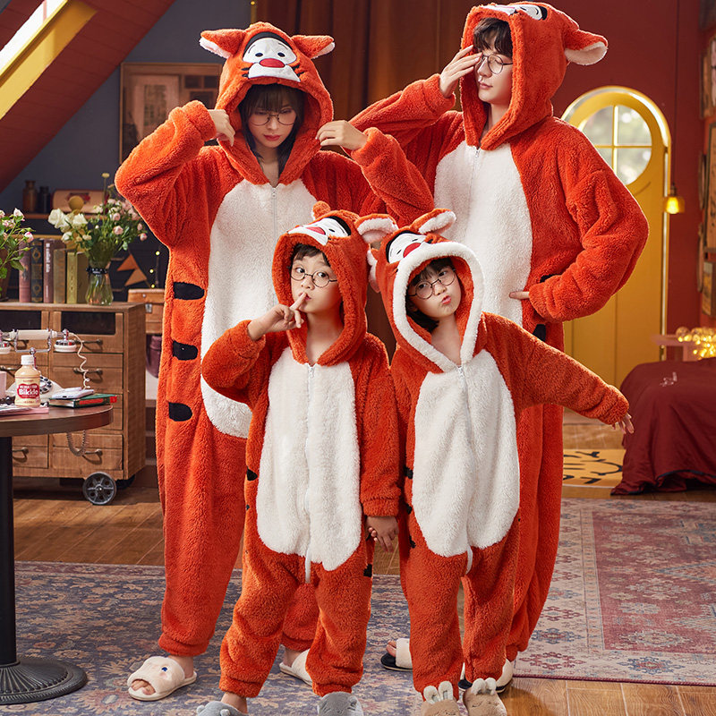 亲子一家人三口四口装冬季男童睡衣 冉影睡衣/家居服套装