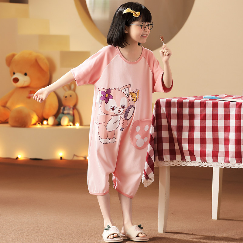 母女连体夏季女童睡裙中大童防踢被 冉影睡衣/家居服套装