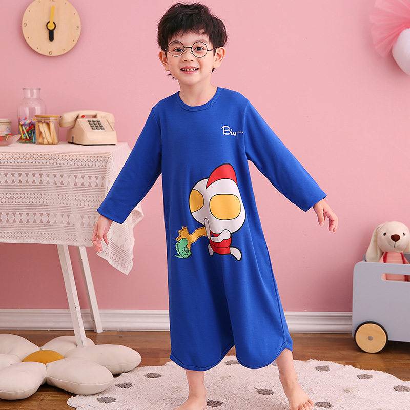春秋季纯棉连体衣卡通男童长袖睡衣 冉影睡衣/家居服套装