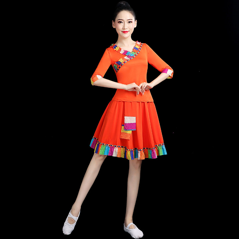 广场舞新款套装裙中老年演出服 风淑缦民族服装/舞台装