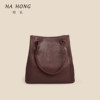 Hahong first-layer cowhide classic large-capacity armpit bag bucket bag new retro commuter tote bag lazy and relaxed