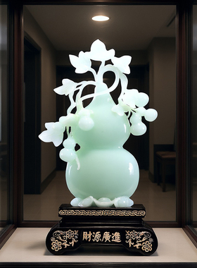 新中式五福临门仿玉葫芦摆件