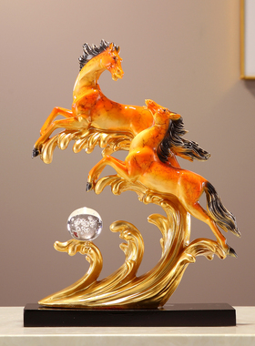 新中式酒柜摆件马到成功创意酒架