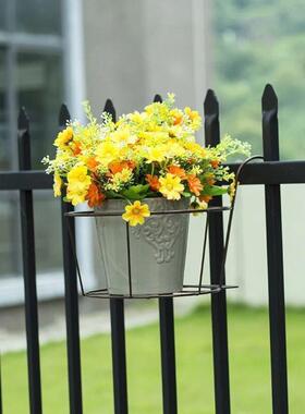 铁艺栏杆护栏阳台花架悬挂式花盆架绿萝多肉吊兰花架子窗台置物架