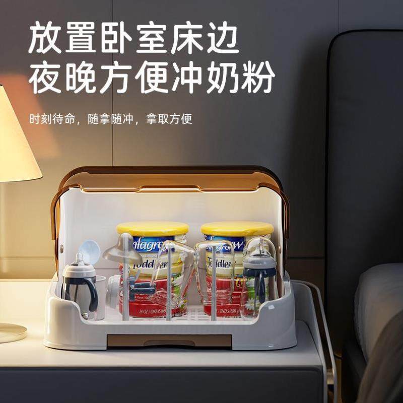 奶瓶收纳盒沥水防尘收纳箱婴儿专用宝宝餐具辅食晾干沥水架储物柜,淘宝优惠券,粉丝福利购,淘宝优惠卷