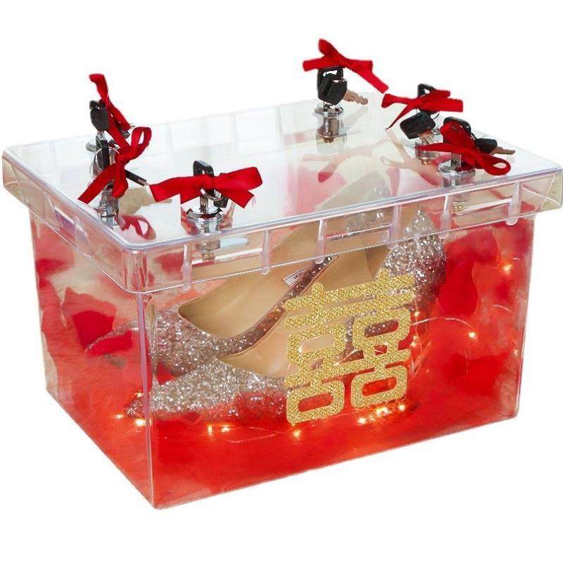 婚鞋盒带锁藏鞋盒神器接亲道具盒子新郎游戏整蛊堵门婚礼搞笑创意,淘宝优惠券,粉丝福利购,淘宝优惠卷