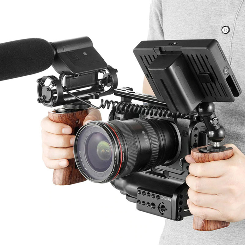 斯莫格通用木质侧手柄单反相机A7M4微单兔笼侧握防滑把手摄影配件 - 图0