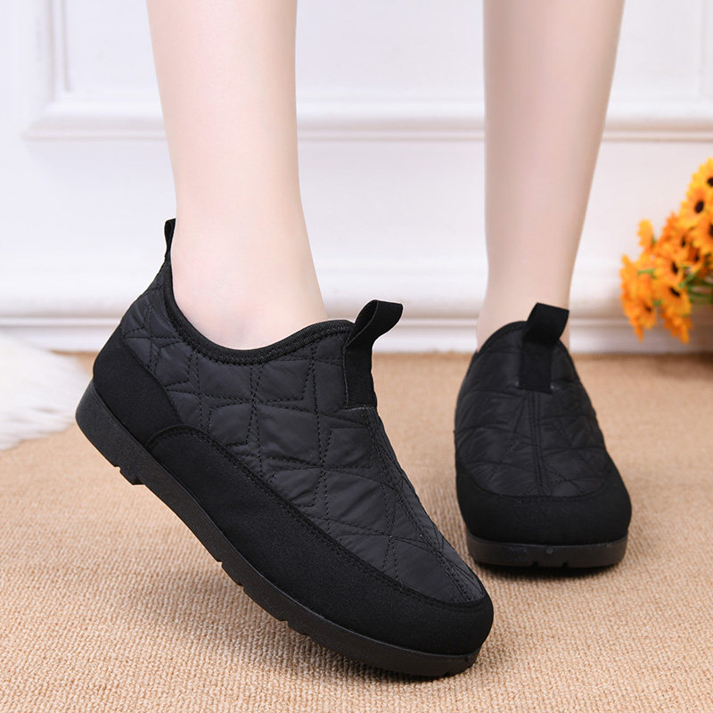 老北京布鞋二棉鞋女冬加绒加厚一脚蹬中老年妈妈鞋防滑软底豆豆鞋,淘宝优惠券,粉丝福利购,淘宝优惠卷