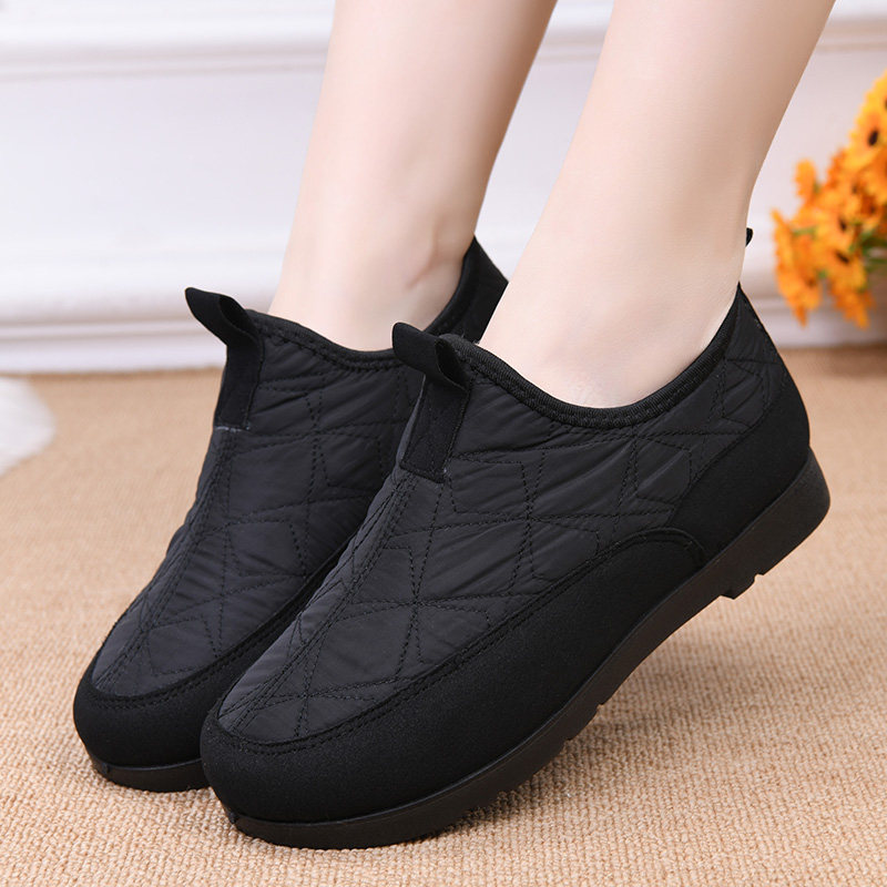老北京布鞋二棉鞋女冬加绒加厚一脚蹬中老年妈妈鞋防滑软底豆豆鞋,淘宝优惠券,粉丝福利购,淘宝优惠卷
