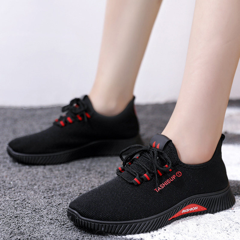 休闲网面透气鞋女黑色防滑软底妈妈鞋舒适运动鞋老北京布鞋不闷脚,淘宝优惠券,粉丝福利购,淘宝优惠卷