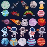 Самоклеющийся космонавт, пончик, упаковка, декор, с вышивкой, планировщик