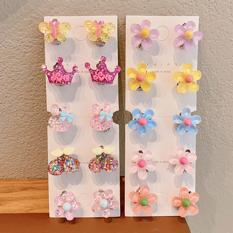 儿童透明花朵耳夹2026新款小女孩配饰女童无耳洞耳朵配饰宝宝饰品,淘宝优惠券,粉丝福利购,淘宝优惠卷