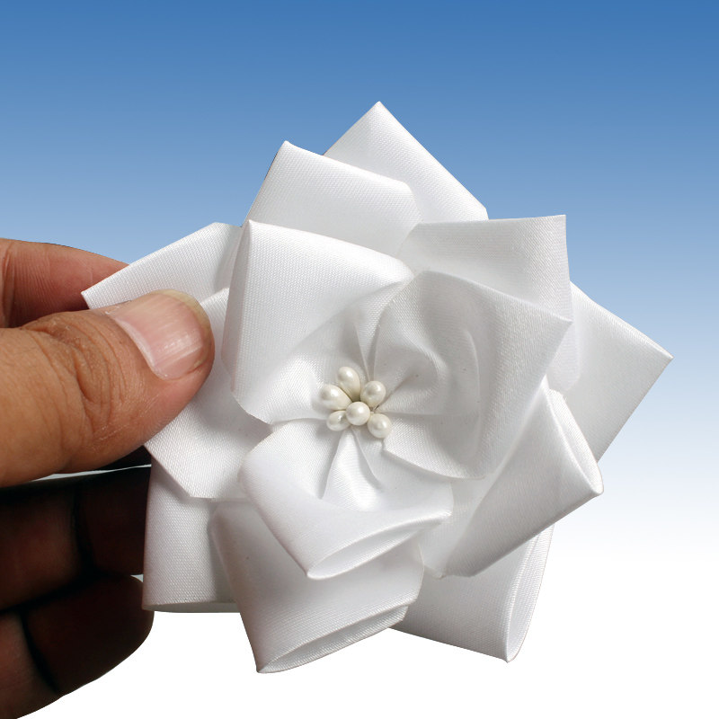 白花遗像相框装饰花高档老人照片花丝绸制品定制12寸16寸实木相框 - 图2