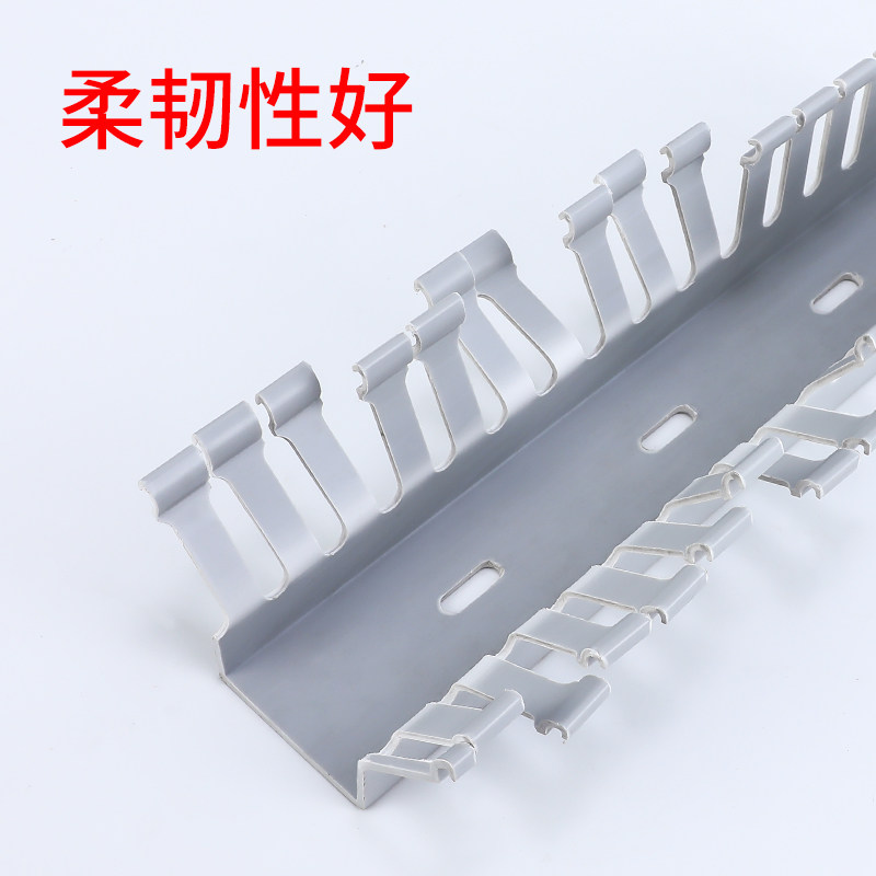 高品质塑料灰色PVC线槽 阻燃U型配电箱柜电缆通用开口齿形行线槽,淘宝优惠券,粉丝福利购,淘宝优惠卷