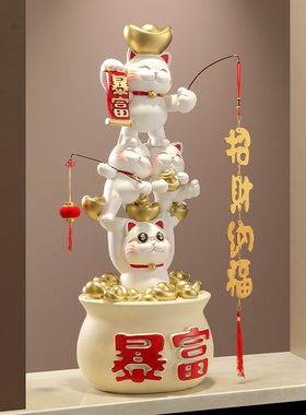 蕊顺树脂高级感招财猫聚财摆件