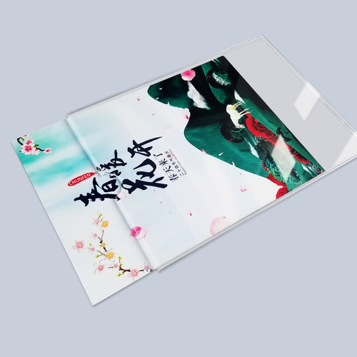 亚克力卡槽a4文件夹挂牌墙贴单双面亚克力板插槽定制5/6寸透明有机玻璃收纳架展示盒记事板宣传栏横竖款订做 - 图1