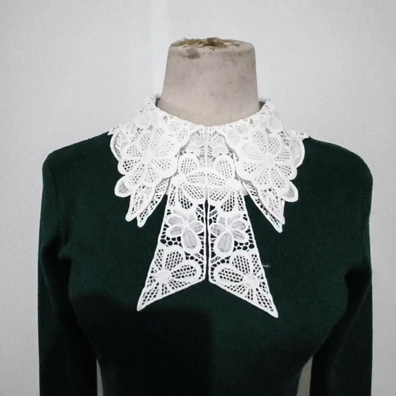 假领子女毛衣装饰领韩版v领秋季百搭白色内搭卫衣装饰纯色假衣领 - 图2