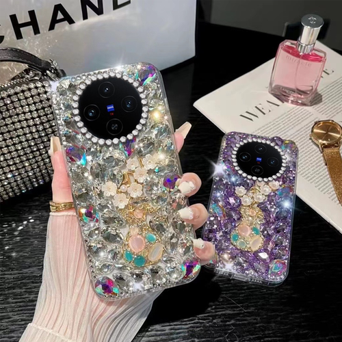 满钻花瓶水钻适用vivoX100手机壳透明Y73s网红X90/2025年X90保护套Y77 5G镶钻x23外壳X60曲屏版女款x27高级感 - 图3