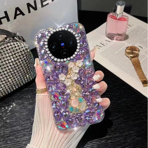 满钻花瓶水钻适用vivoX100手机壳透明Y73s网红X90/2025年X90保护套Y77 5G镶钻x23外壳X60曲屏版女款x27高级感 - 图2