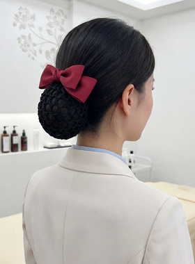 美容师头花女网兜前台蝴蝶结发夹