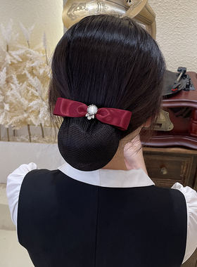 简约淑女韩版发夹职业上班族网兜