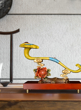 全铜富贵如意摆件铜如意家居客厅办公室装饰创意摆设乔迁开业礼品