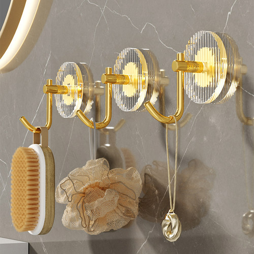 亚克力挂衣钩免打孔卫生间浴室挂衣服毛巾挂钩门后衣帽钩厨房粘钩 - 图2