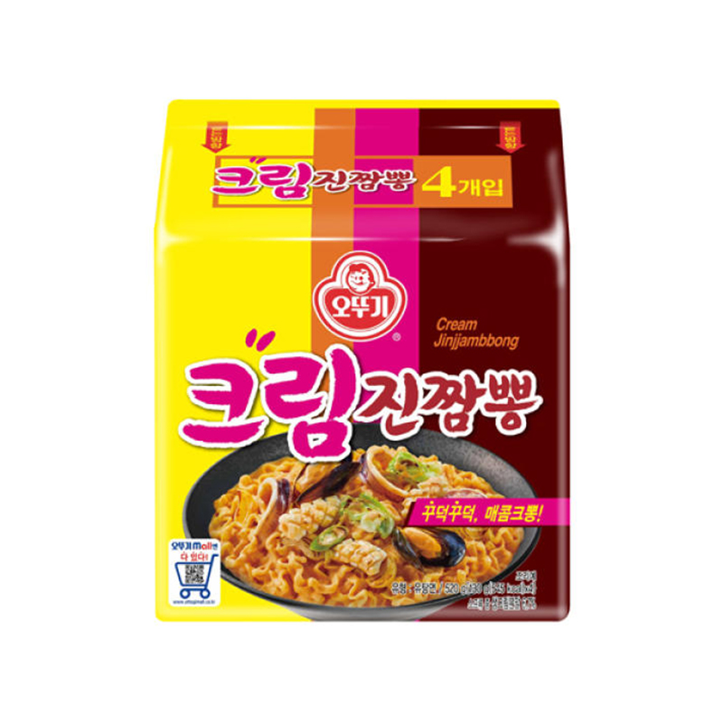 韩国进口食品不倒翁奶油味真海鲜拉面130g*4袋速食方便面泡面拌面 - 图3