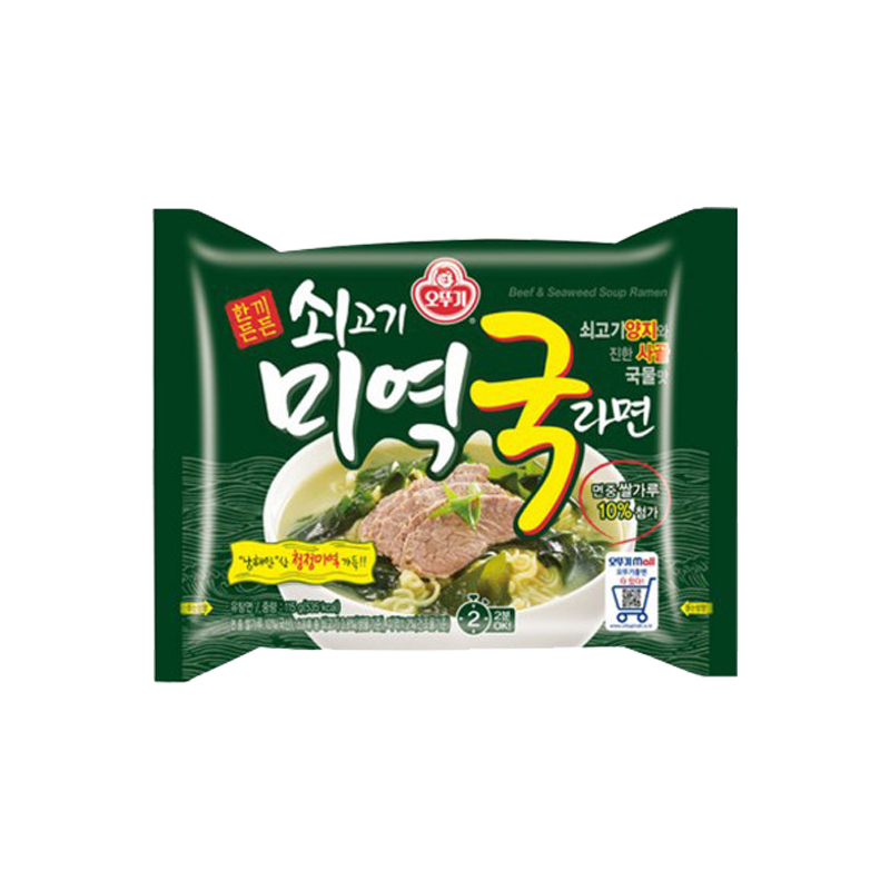 韩国进口食品不倒翁海带汤拉面115g速食方便面裙带菜泡面-图3