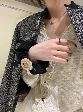 一勺甜发箍黑色花朵发绳发绳