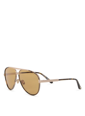 TOM FORD 男士眼镜 FT134052E SS2026 花色 飞行员款玳瑁纹属拼接