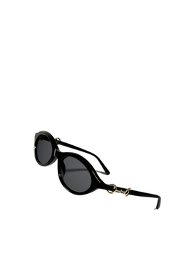 GUCCI 女士眼镜 A000Q0J07401012 AW2026 黑色 椭圆形镜框太阳镜