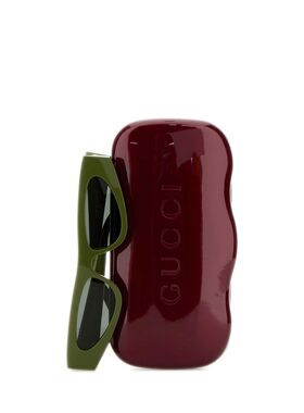 GUCCI 女士眼镜 803673J07403312 AW2024 绿色 Army green acetat