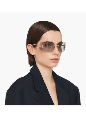 1h可退 奢淘 Miu Miu 徽标太阳镜 女 SMU54YS缪缪户外方形配饰