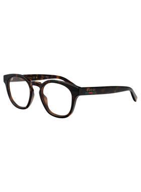 GUCCI 男士眼镜 GG1859O002 SS2025 古驰 深棕色圆框平光镜
