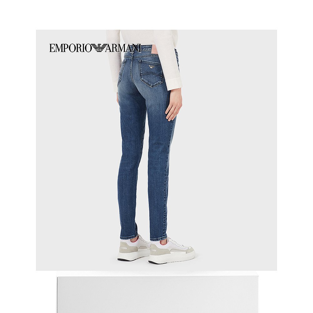 ARMANI 阿玛尼/女士弹力水洗破旧牛仔裤|6H2J23D9NZ - 图3