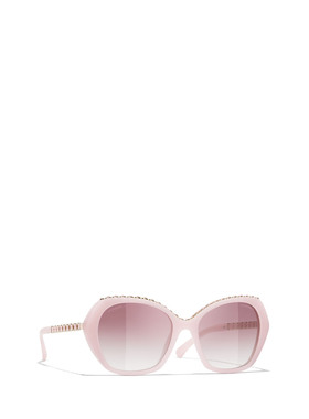 CHANEL 女士眼镜 CH5547Q17338H CO 粉红色 全框太阳镜