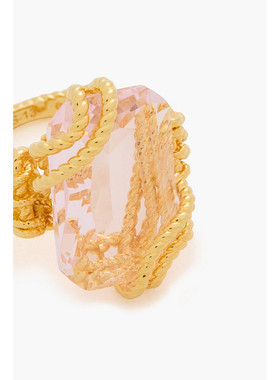 1h可退 潮奢 ZIMMERMANN 女士 镀金晶石镶嵌水晶戒指 4622S24GOLD