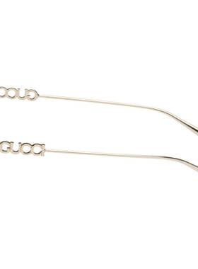 1h可退 潮奢 Gucci 古驰 女士 金色 Block Text Square Rimless