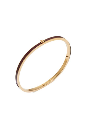 TORY BURCH 女士手链手镯 152856703 AW2026 棕色 Icon 细款手镯