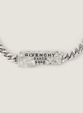 GIVENCHY 男士手链手镯 BN207QF003723 SS2025 银色 徽标手环