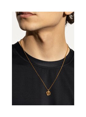 VERSACE 男士项链 10184931A006203J000 SS2025金色吊坠锁骨链