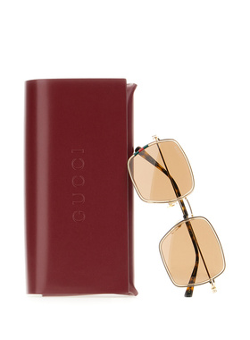 GUCCI 女士眼镜 819538I33309723 SS2025 花色 Golden metal sung