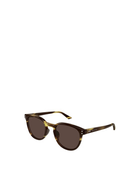 GUCCI 男士眼镜 GG2134SA002 SS2026 棕色 圆形镜框太阳镜