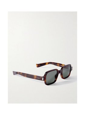 1h可退 潮奢 Saint Laurent 圣罗兰 女士 方形框龟甲色醋纤太阳眼