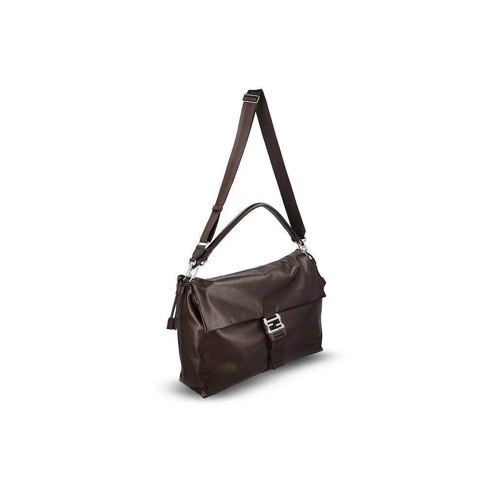 FENDI 男士斜挎包 7VA665AV8BF0H3AAI25 AW2025 深棕色手提包 - 图1