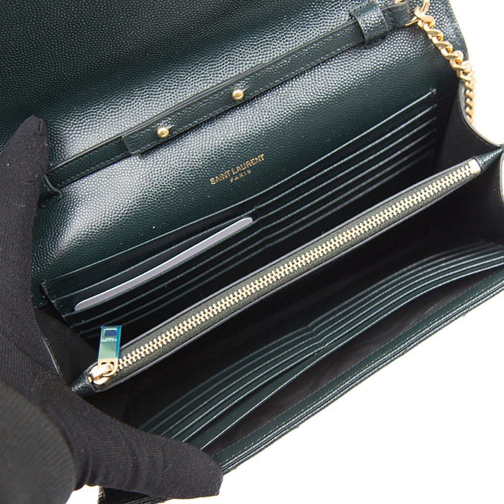 香港直邮圣罗兰女士绿色字母单肩包 天猫国际香港直购女士包袋